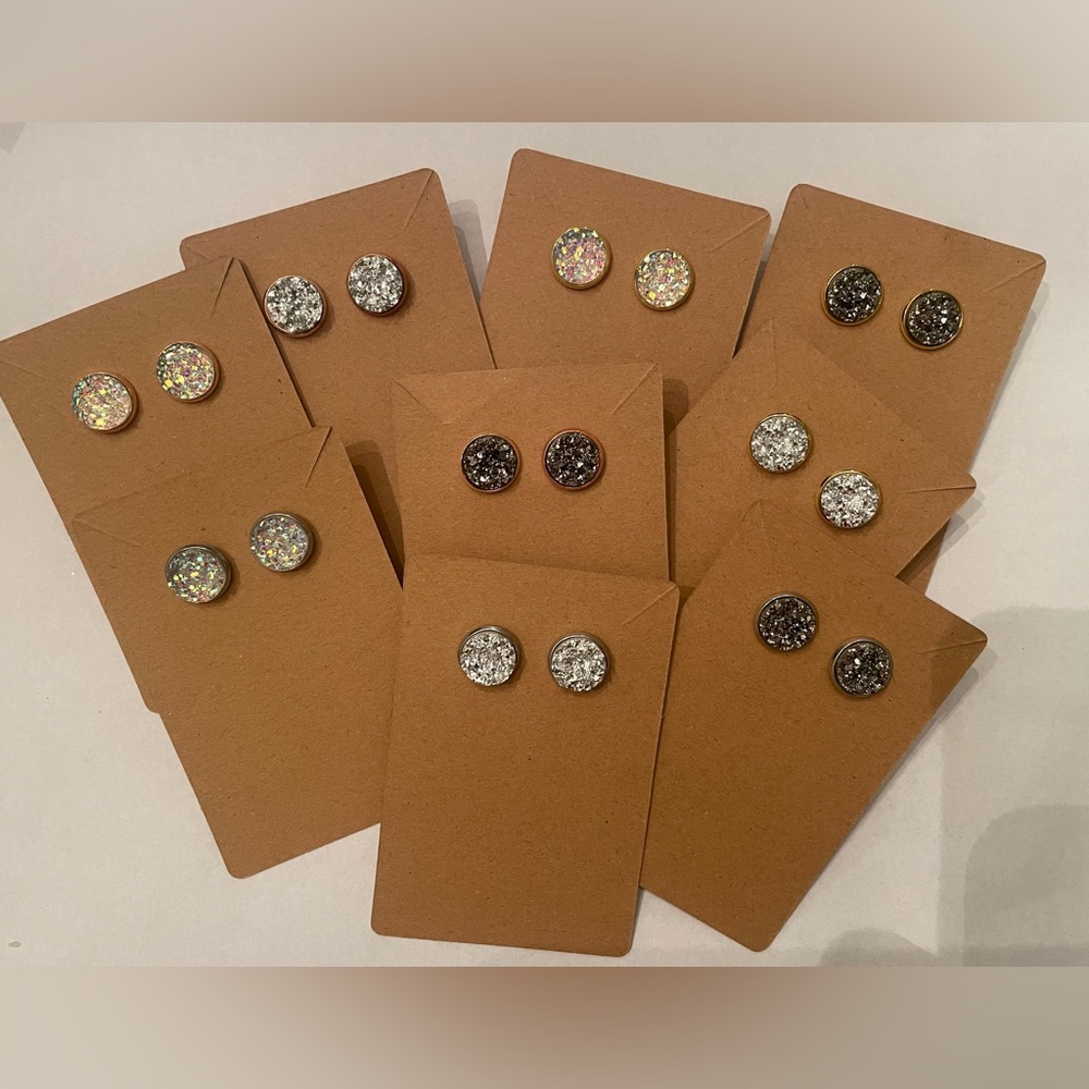 Handmade druzy stud earrings